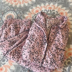 Victoria's Secret Pink Heart Pajama Set